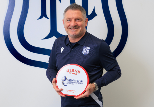 Tony Docherty named Scottish Premiership Glen's Manager of the Month for March 2024