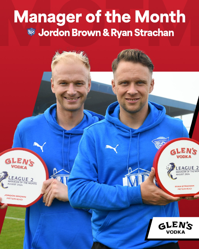 Jordon Brown & Ryan Strachan Named League Two Managers of the Month for August 2024