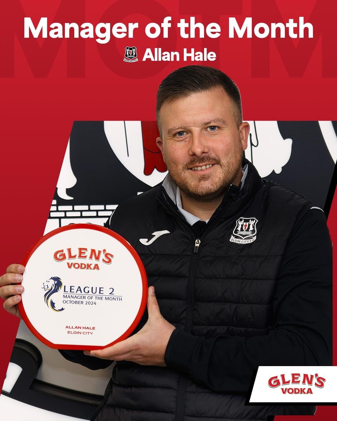 Allan Hale Named League 2 Manager of the Month for October 2024
