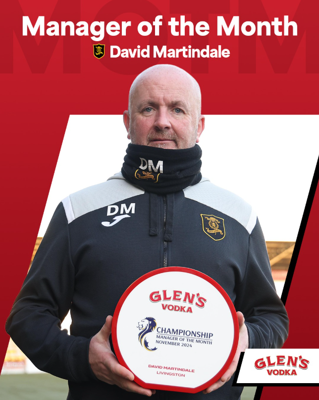David Martindale Named Championship Manager of the Month for November 2024